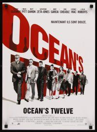 9j343 OCEAN'S TWELVE French 15x21 '05 Brad Pitt, George Clooney, Matt Damon, Julia Roberts!