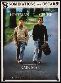 9j351 RAIN MAN French 15x21 '88 Tom Cruise & autistic Dustin Hoffman, directed by Barry Levinson!