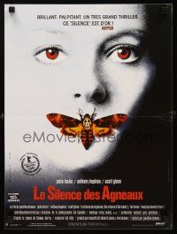 9j358 SILENCE OF THE LAMBS French 15x21 '90 great image of Jodie Foster with moth over mouth!