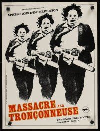 9j366 TEXAS CHAINSAW MASSACRE French 15x21 R80s Tobe Hooper cult classic slasher horror!