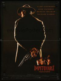 9j369 UNFORGIVEN French 15x21 '92 classic image of gunslinger Clint Eastwood with his back turned!