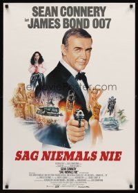 9j152 NEVER SAY NEVER AGAIN German '83 art of Sean Connery as James Bond 007 by Renato Casaro!