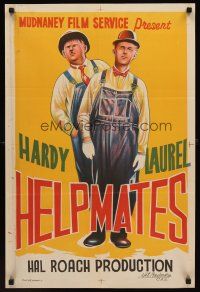 9j012 HELPMATES Indian R50s wonderful different artwork of Stan Laurel & Oliver Hardy!
