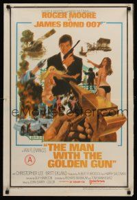 9j013 MAN WITH THE GOLDEN GUN Indian '74 art of Roger Moore as James Bond by Robert McGinnis!