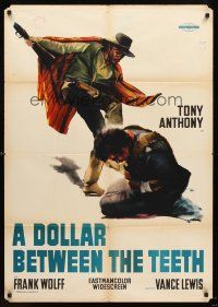 9j174 STRANGER IN TOWN ItalEng 1sh '67 Luigi Vanzi directed, art of Tony Anthony in action!