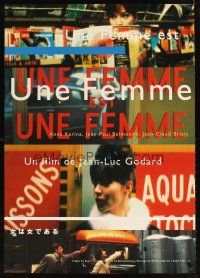 9j107 WOMAN IS A WOMAN Japanese 29x41 R90s Jean-Luc Godard's Une femme est une femme, Anna Karina!