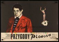 9j589 ADVENTURES OF PICASSO Polish 19x27 '79 Picassos aventyr, bizarre Andrzej Klimowski artwork!