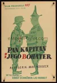 9j686 CAPTAIN & HIS HERO Polish 23x33 '57 Der Hauptmann und sein Held, cool Anczykowski art!