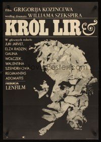 9j724 KING LEAR Polish 23x33 '70 Russian version of William Shakespeare's tragedy, cool artwork!