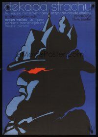 9j781 TEN DAYS' WONDER Polish 23x33 '73 Orson Welles, Claude Chabrol, cool Flisak artwork!