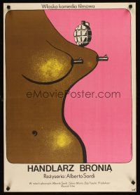 9j792 WHILE THERE'S WAR THERE'S HOPE Polish 23x33 '75 wacky Neugebauer artwork of nipple guns!