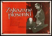 9j795 ZAKAZANE PIOSENKI Polish 23x33 R70s artwork image of Danuta Szaflarska & Nazi!