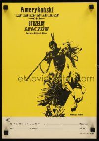 9j614 APACHE RIFLES Polish 12x17 '66 Audie Murphy, different art of Native American on horseback!