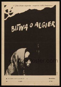 9j615 BATTLE OF ALGIERS Polish 12x17 '68 Gillo Pontecorvo's La Battaglia di Algeri, Flisak art!
