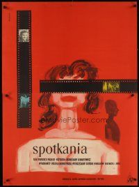 9j586 ENCOUNTERS Polish 34x46 '57 Stanislaw Lenartowicz's Spotkania, Swierzy film strip art!