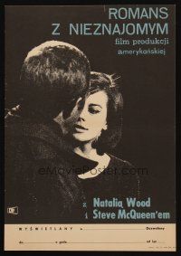 9j618 LOVE WITH THE PROPER STRANGER Polish 11x16 '65 romantic Natalie Wood & Steve McQueen!