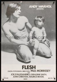 9j056 ANDY WARHOL'S FLESH Spanish '82 image of naked Joe Dallesandro & infant!