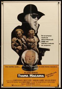 9j059 FAMILY PLOT Spanish '76 from the mind of devious Alfred Hitchcock, Karen Black, Bruce Dern!