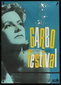 9j069 GARBO FESTIVAL Swedish film festival poster '64 wonderful close up of the beautiful star!