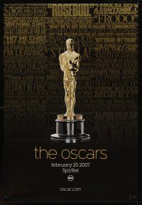9k010 79TH ANNUAL ACADEMY AWARDS TV 1sh '07 cool image of Oscar statue & famous quotes!
