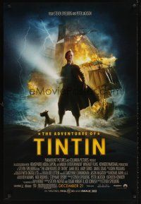 9k036 ADVENTURES OF TINTIN advance DS 1sh '11 Steven Spielberg's version of the Belgian comic!