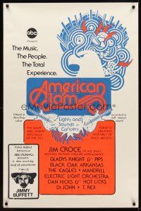 9k054 AMERICAN JAM 1sh '70s ABC music concert, cool artwork, Jimmy Buffett, ELO & Jim Croce!