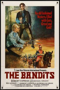 9k073 BANDITS 1sh '79 art of Robert Conrad & Jan Michael Vincent in western action!