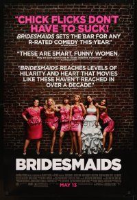 9k123 BRIDESMAIDS advance DS 1sh '11 Maya Rudolph, Wiig, Wendi McLendon-Covey in bad dresses!