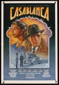 9k135 CASABLANCA video 1sh R92 Humphrey Bogart, Ingrid Bergman, Michael Curtiz classic, LeFleur art!