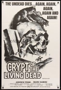 9k172 CRYPT OF THE LIVING DEAD 1sh '73 cool Smith horror art, the undead dies again and again!