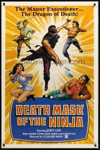 9k191 DEATH MASK OF THE NINJA 1sh '87 cool ninja art, the master executioner, dragon of death!