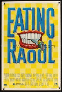 9k241 EATING RAOUL style B 1sh '82 classic Paul Bartel black comedy, great foot-in-mouth art!