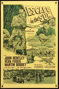 9k254 ESCAPE IN THE SUN 1sh '56 great images of English big game hunters in Africa!