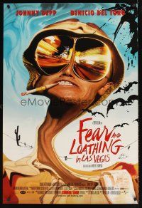 9k271 FEAR & LOATHING IN LAS VEGAS advance DS 1sh'98 great art of Johnny Depp as Hunter S. Thompson!