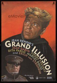 9k330 GRAND ILLUSION 1sh R99 Jean Renoir's La Grande Illusion, Erich von Stroheim, Davis art!