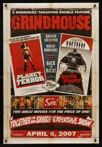 9k333 GRINDHOUSE advance DS 1sh '07 Rodriguez & Tarantino, Planet Terror & Death Proof!