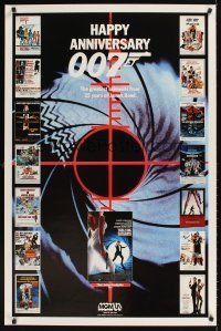 9k338 HAPPY ANNIVERSARY 007 TV 1sh '87 25 years of James Bond, cool image of all 007 posters!