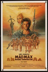 9k450 MAD MAX BEYOND THUNDERDOME 1sh '85 art of Mel Gibson & Tina Turner by Richard Amsel!