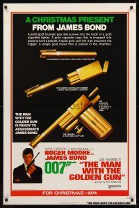9k457 MAN WITH THE GOLDEN GUN teaser 1sh '74 a Christmas present from James Bond, cool!