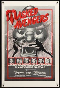 9k467 MASKED AVENGERS 1sh '82 Cheh Chang's Cha Shou, martial arts action in new Kung Fu style!