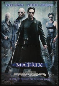 9k473 MATRIX advance DS 1sh '99 Keanu Reeves, Carrie-Anne Moss, Laurence Fishburne, Wachowski Bros!