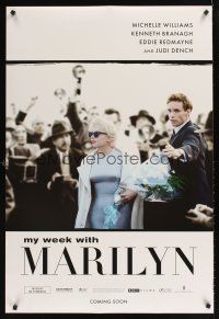 9k505 MY WEEK WITH MARILYN teaser DS 1sh '11 Michelle Williams as Marilyn Monroe!