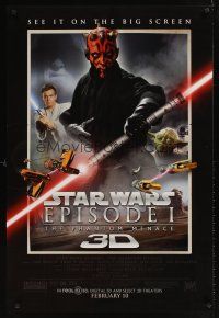 9k547 PHANTOM MENACE advance DS 1sh R12 George Lucas, Star Wars Episode I in 3-D!
