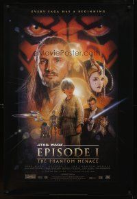 9k545 PHANTOM MENACE style B 1sh '99 George Lucas, Star Wars Episode I, art by Drew Struzan!