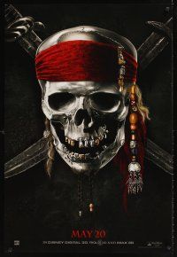 9k555 PIRATES OF THE CARIBBEAN: ON STRANGER TIDES teaser DS 1sh '11 skull & crossed swords!