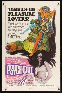 9k575 PSYCH-OUT 1sh '68 AIP, psychedelic drugs, sexy pleasure lover Susan Strasberg!