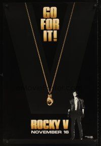9k615 ROCKY V teaser 1sh '90 Sylvester Stallone, John G. Avildsen boxing sequel, go for it!