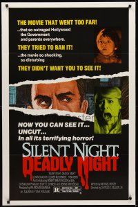 9k649 SILENT NIGHT, DEADLY NIGHT 1sh '84 the movie that went too far, now you can see it uncut!