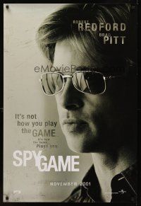 9k662 SPY GAME teaser DS 1sh '01 cool close-up of Brad Pitt in shades!