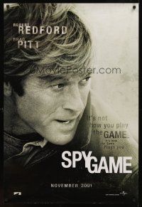 9k661 SPY GAME teaser DS 1sh '01 great close-up of Robert Redford, it's how the game plays you!